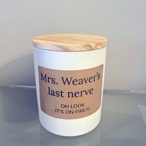 Custom handmade organic wood wick candles infused with essential oils.